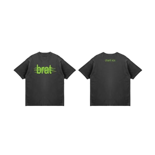 Charli XCX Unisex's Standard Offical Merch Scratched Out Brat T-Shirt Black