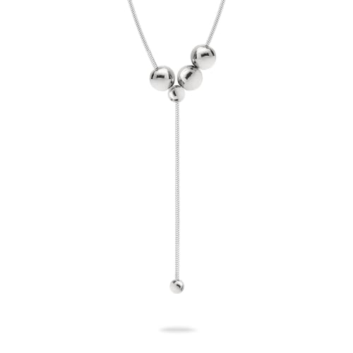 (-37%) Liebeskind Berlin Damen Halskette LJ-1714-N-42 aus Edelstahl in IP Rhodium