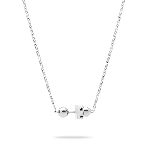 (-72%) Liebeskind Berlin Damen Halskette LJ-1722-N-43 aus Edelstahl in IP Rhodium