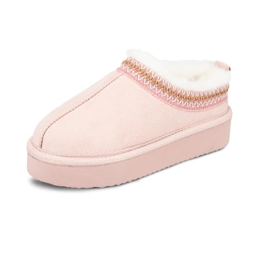 Jessica Simpson Girls Microsuede Platform Clog Slipper, Pink