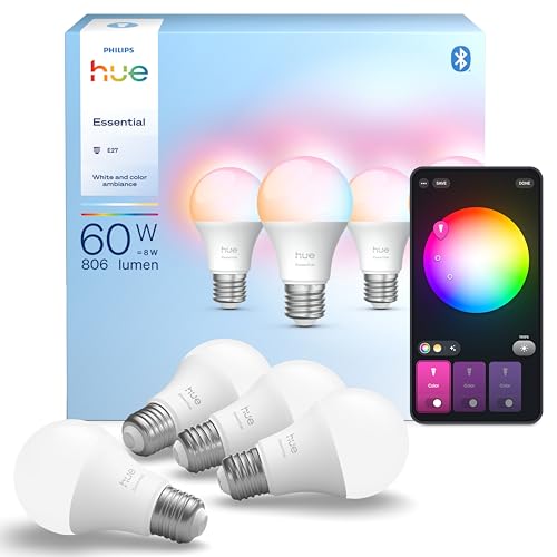 (-16%) Philips Hue Essential Smart LED A60, E27, 8W, 2200K–6500K, 4er Pack