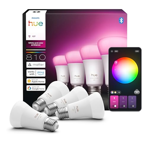 ⚡ BLITZDEAL (-42%) Philips Hue Smart LED A60 Lampen, E27, 4er Pack