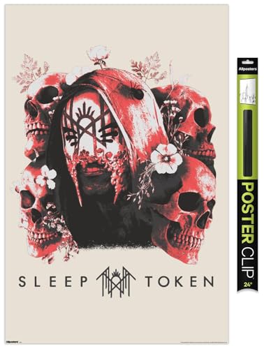Trends International Sleep Token - Skulls And Flowers Wall Poster, 34L x 22.4W, Poster & Clip Bundle