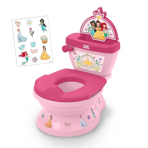 Disney Princess My Size Potty 2-in-1 System Toddler Potty Training Toilet with Lifelike Flushing Sounds, Splash Guard, Removable Seat, Includes 12 Stickers, 18 Months up