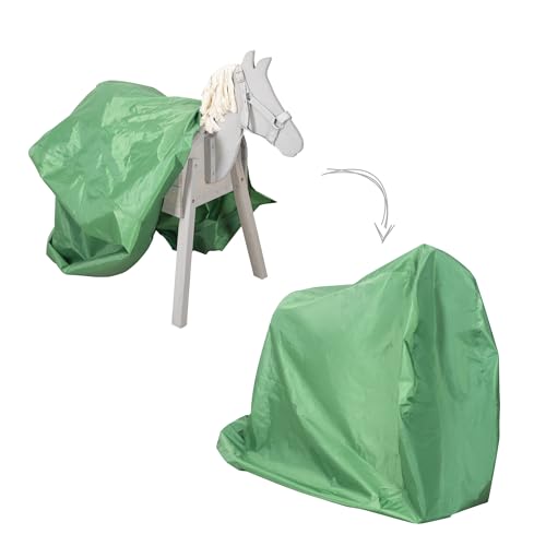(-20%) roba Abdeckplane für Voltigier- & Spielpferd aus wetterfestem Kunststoff - Passend für alle roba Outdoor-Pferde 456038TE/GA und 456022TE/GA - Schutzplane mit Metallösen, Seil & Feststellknopf - Grün