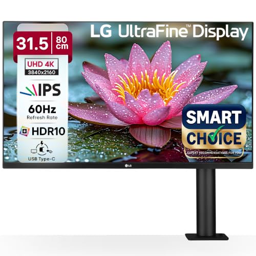 LG 32UN880K Smartchoice 80cm (31.5 Inch) Ultrafine UHD(3840 x 2160) IPS Monitor with Ergo Stand, HDR 10, DCI-P3 95%(Typ.), HDMI X 2, Display Port, USB
