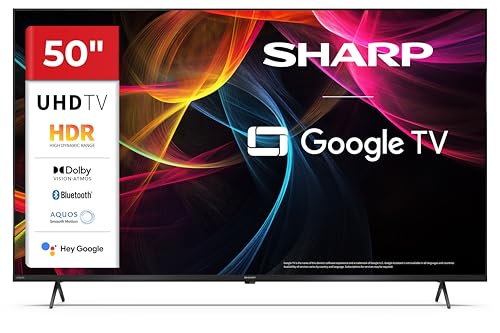 ⚡ BLITZDEAL (-15%) SHARP 50HL4365E – Google TV, 50" UHD, Rahmenlos, 60 Hz, HDR10, Dolby Vision HDR, Google Assistant mit Mikrofon, Chromecast, Bluetooth, Dolby Atmos 2x12 W, HDMI 2.1 x4, USBx2, Farbe Schwarz