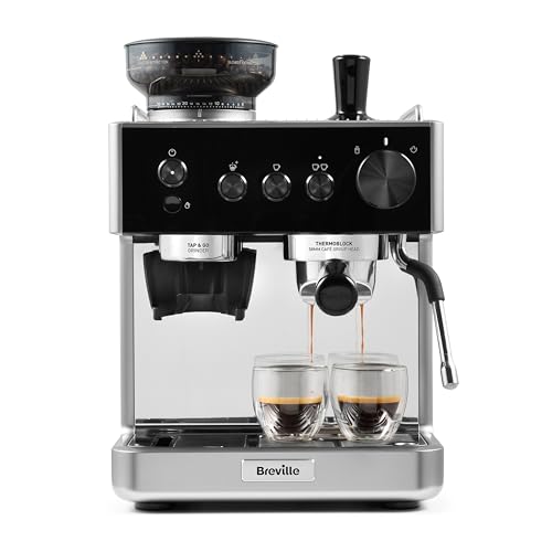 🔥 STARKER PREIS (-29%) Breville Barista-Espressomaschine „Classic“ | Komplett-Kaffeemaschine mit integrierter Kaffeemühle und Milchaufschäumer | italienische 15-bar-Pumpe | Schwarz und Silber [VCF186X]