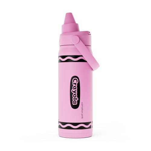 CamelBak Crayola Chug Insulated Stainless Steel Water Bottle, Cold Retention with Spill Resistant Lid for School and Everyday Hydration, 16oz, Carnation Pink
