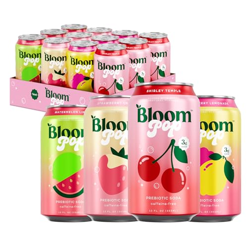 Bloom Pop Prebiotic Soda 12 Pack Variety Pack 12oz Cans Or Soda For
