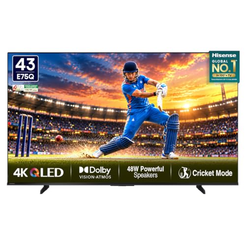 Hisense (43") 4K Ultra HD Smart QLED TV | 48W Powerful Speakers | 43E75Q