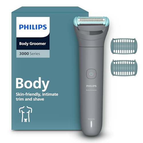 (-22%) Philips Bodygroom 3000er-Serie – Herrentrimmer mit Dreifachschutz-Rasiersystem, trimmen und rasieren im Intimbereich, hautnah und besonders schonend, 100% duschfest, 80 Min. Laufzeit, BG3480/15