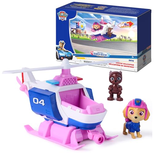 Paw Patrol: Search & Rescue, Skye Rescue Helicopter with 2 Figures, Hero Helicopter Toy with Pull-Back Action, Kids Toys for Boys & Girls Ages 3+