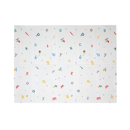 Nuby Foldable Reversible Play Mat - Easy Clean | Reversible | Waterproof | Suitable from Birth | 147 x 195 cm (Alphabet)