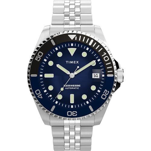 Timex Men's Harborside Coast 40mm Watch Silver-Tone/Silver-Tone/Blue