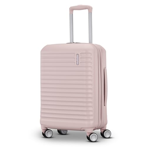 American Tourister Stratum 3.0 Carry-On Spinner, Airline Approved, Durable Hardside Luggage, Expands 1.5", RightHeight™ Adjustable Handle, Pink Blush