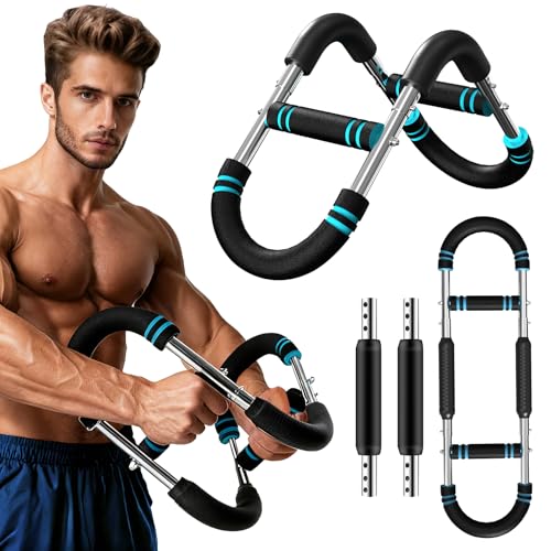 🔥 SELTEN SO GÜNSTIG (-40%) Twister Armtrainer, U-VKK 5-stufig Verstellbarer Brusttrainer (30-50 kg),tragbar mit abnehmbarem Design，fitnessgeräte für zuhause Für das Armmuskeltraining, Blau und Schwarz