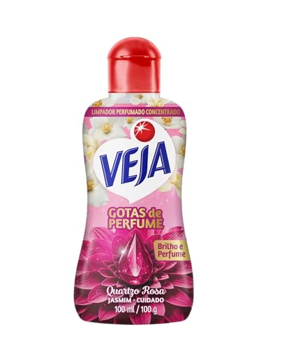 Veja Gotas de Perfume Quartzo Rosa Jasmim Limpador Perfumado Concentrado 100 ml