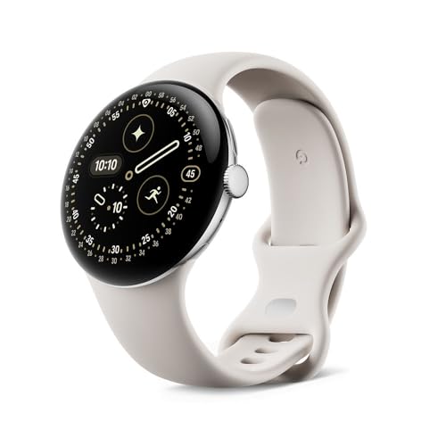 Google (グーグル) Pixel Watch 4 Wi-Fiモデル 45mm GA09308-US [Polished Silver アルミケース/Porcelain アクティブ バンド]