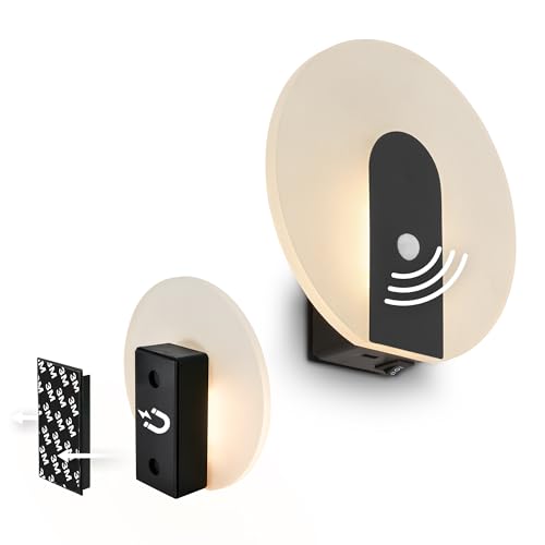 (-39%) BRILONER Sticklights - LED Wandleuchte ohne Stromanschluss und ohne Bohren mit Bewegungsmelder, Akku, magnetisch abnehmbar, Wandlampe zum Kleben, Leselampe, Flurlampe, 15x3,7x14,7 cm, Schwarz