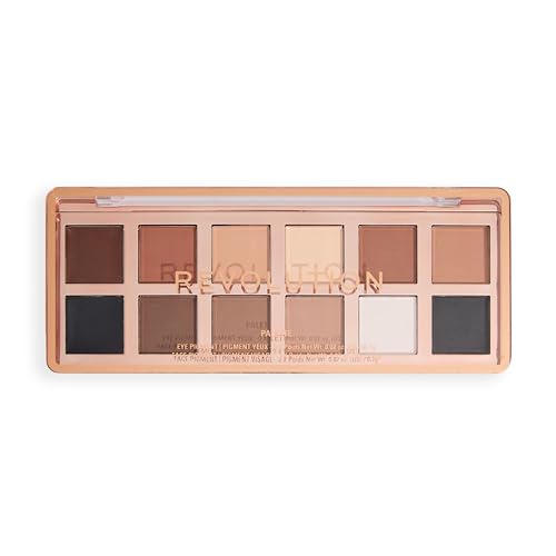 Revolution The Master Icon Matte Nudes Palette, 12 Eyeshadow Shades, High-Impact Pigment, Vegan & Cruelty-Free