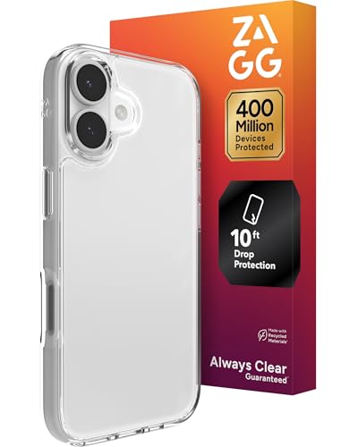 ZAGG Crystal Palace Lite Case for iPhone 17 - Clear, Drop Protection (10ft/3m), Ultra-Slim & Lightweight, Sleek & Minimalistic Phone Case with Transparent Design, Anti-Yellowing Technology