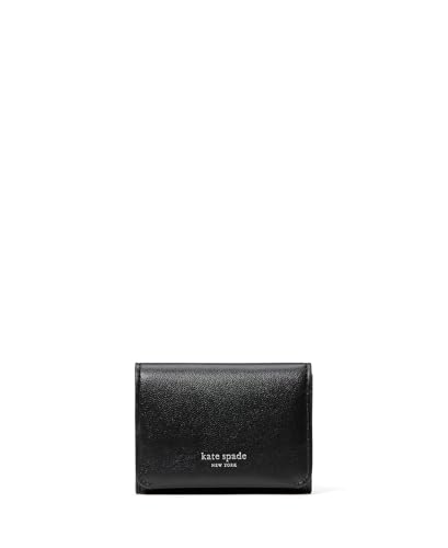 kate spade new york Women's Halo Fine Grain Leather Card Case Trifold Wallet One Size Black