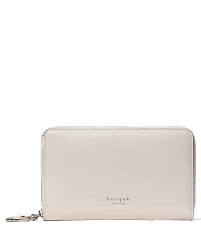 kate spade new york Women's Halo Glazed Leather Medium Zip Around Wallet One Size Cream