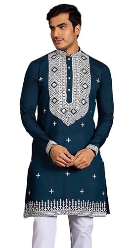 Men's Embroidered Silk Kurta || Only Kurta (03-MK)