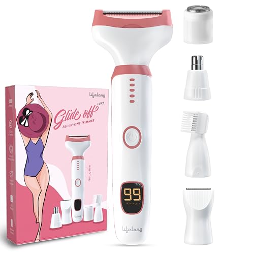 Bikini & Full Body Trimmer for Woman | 6in1 Sensitive Painless Intimate Hair Remover Trimmer |Body, Private Parts, Eyebrow, Nose & Facial Hair Removal