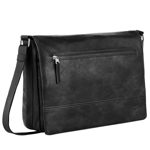 (-22%) camel active Herren Traces Umhängetasche mit gepolstertem Laptopfach Schwarz, L, Menswear-L