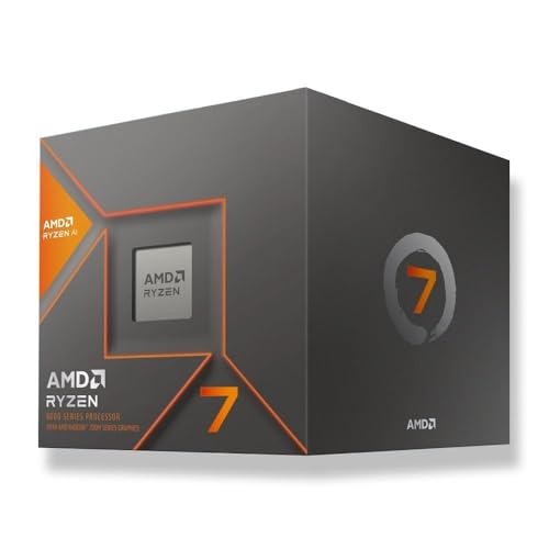 AMD Ryzen 7 8700G Processor (Integrated Radeon Graphics. Ryzen AI 8 Cores / 16 Threads. TDP 65W. Socket AM5, 24MB Cache. Boost Frequency Up to 5.1GHz. Wraith Stealth Heatsink Included)