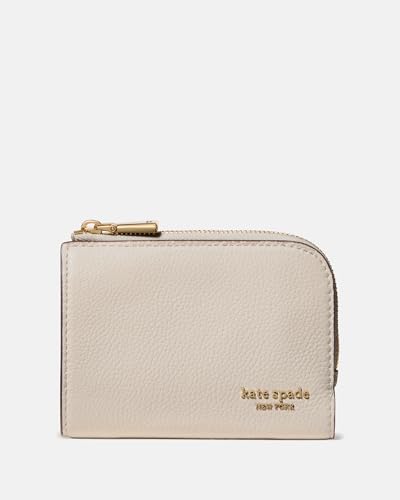 kate spade new york Women's Devin Pebbled Leather Small Compact Wallet One Size Cashew Milk