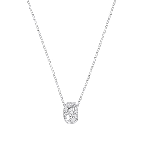 (-69%) JOOP! Kette mit Anhänger für Damen, Silber 925, mit Zirkonia, 42+3 cm, silber, Geschenkidee, kommt in Schmuck Geschenk Box, 2040549