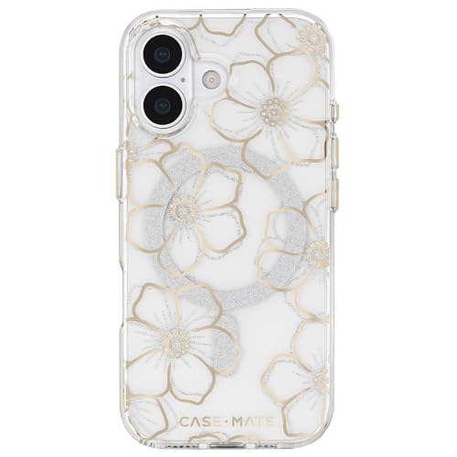 Case-Mate iPhone 17 Case [Compatible with MagSafe] - Sparkly Floral Phone Case with 12ft Drop Protection - Premium Magnetic Cover for iPhone 17 - Floral Gems