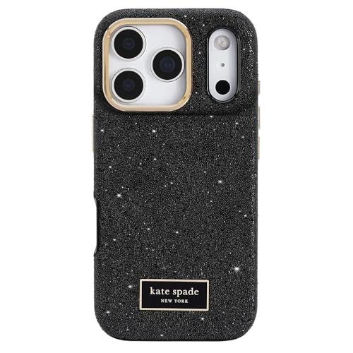 Kate Spade New York iPhone 17 Pro Max Case - Compatible with MagSafe - Designer Phone Case - Crystal Pave Nightfall
