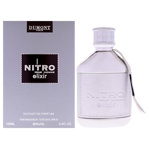 Dumont Nitro Elixir Pour Homme - Extrait De Parfum for Men | Long Lasting Luxury Fragrance | Elegant, Bold, & Sensual Scent | EDP 3.4 FL OZ | 80% Vol | Nitro Perfume for Men