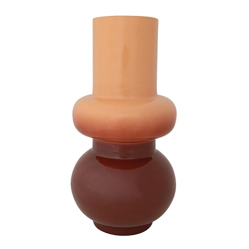 Bloomingville Enameled Metal Indoor/Outdoor Vase, Rust and Nude Color Ombre : Home & Kitchen