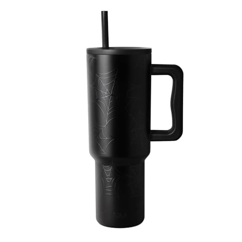 Simple Modern Halloween 40 oz Trek Tumbler with Handle and Straw Lid | Cup Holder Friendly Insulated Stainless Steel Travel Mug | Spiderwebs