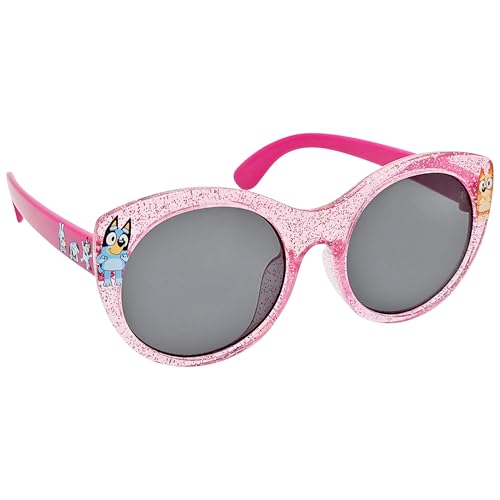 ARKAID Bluey Sunglasses for Kids | UV 400 Protection | One Size Fits Most Kids | Bluey or Bingo Style Bluey Pink Glitter
