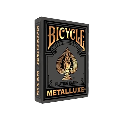 Bicycle Black and Gold Metalluxe Playing Cards – Premium Foil Metalluxe Deck– Classic Poker Size, Collectible Luxury Design, Great for Game Night, Gifting, and Stocking Stuffer