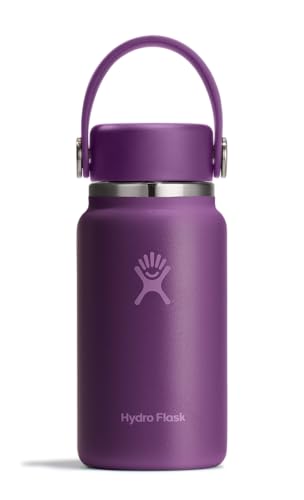 Hydro Flask Micro Bottle - Insulated Mini Leak Proof Flask for Purse or Pocket in 6.7 Oz Beachplum Purple
