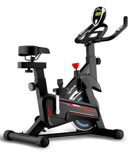 Lifelong Fit Pro Spin Fitness Bike for Home Cardio Workout with 7 KG Flywheel, Adjustable Resistance, LED Display, Cushioned Seat, Non-Slip Pedals, Ma