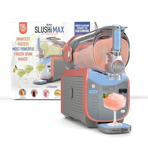 Ninja SLUSHi Max | XXL Smart Frozen Drink Maker | No Ice Needed | Ingredient-Sensing Technology | 6 Programs | Perfect Temp & Texture up to 12 hours | Party-Sized 150oz Capacity | Peach | FS605