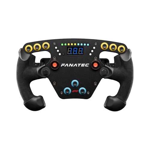 Fanatec Sim Racing ClubSport Steering Wheel F1 Esports V2 – Officially Licensed Formula 1™ Product, Alcantara Grips, LED Display, Magnetic Paddles, Integrated Vibration Motors – PC
