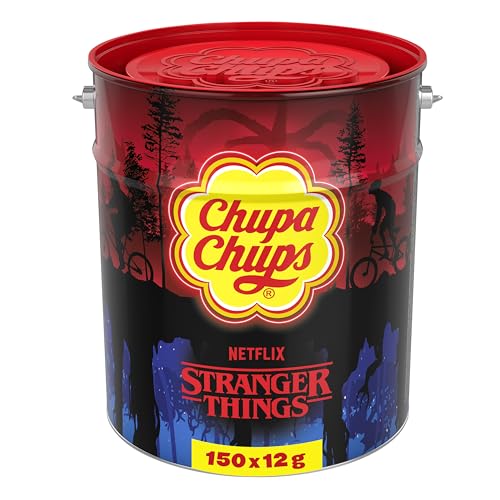 (-24%) Chupa Chups Stranger Things Dose, enthält 150 Lutscher in 7 exklusiven Geschmacksrichtungen in der limitierten Stranger Things Metall-Dose, für Fans und Sammler, 150 x 12g