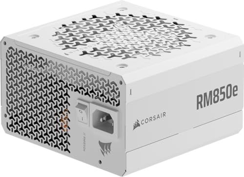 Corsair RM850e ATX 3.1 PCIe 5.1 Ready Fully Modular 850W Power Supply – 12V-2x6 Cable Included, Cybenetics Gold Efficiency, 105°C-Rated Capacitors, Modern Standby Mode – White