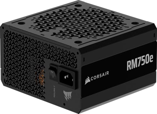 CORSAIR RM750e ATX 3.1 PCIe 5.1 Ready Fully Modular 750W Power Supply – 12V-2x6 Cable Included, Cybenetics Gold Efficiency, 105°C-Rated C...