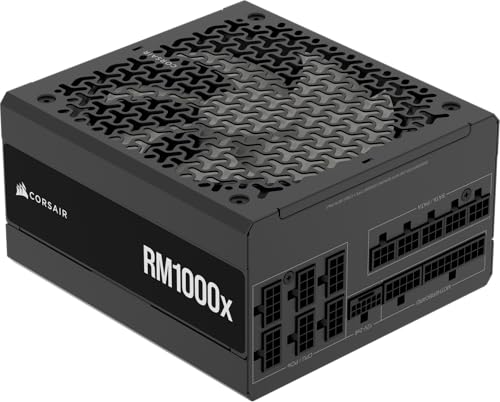 CORSAIR RM1000x ATX 3.1 PCIe 5.1 Ready Fully Modular 1000W Power Supply – Low-Noise, Cybenetics Gold Efficiency, Native 12V-2x6 Connector...