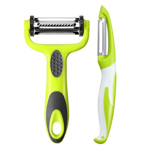 (-17%) 3-in-1 Julienne-Sparer, Obst- und Gemüseschäler, Gemüseschäler mit rutschfestem Griff, ideal zum Schälen von Kartoffeln, Karotten und verschiedenen Früchten und Gemüse